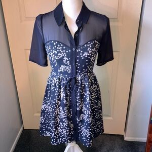Princess Vera Wang Navy Blue Star Dress Junior  size 1.